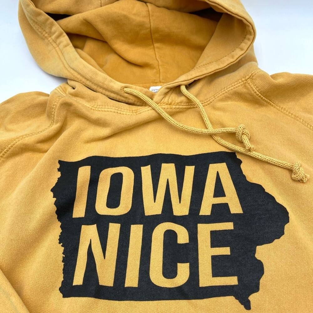 NEW -  Iowa Nice Hoodie B.ELSTUN yellow black SIZE MEDIUM - Picture 3 of 14